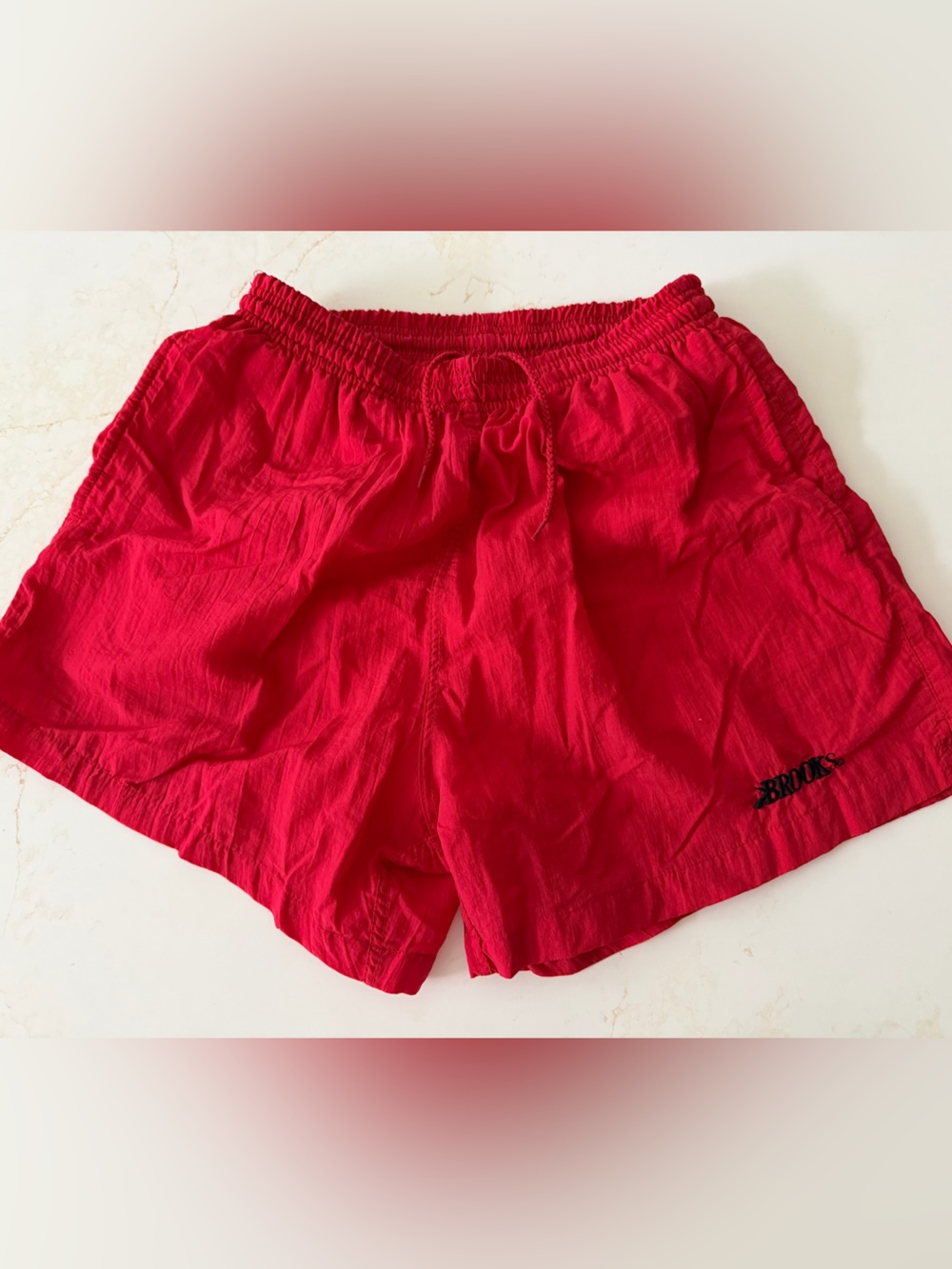 Brooks vintage red running shorts